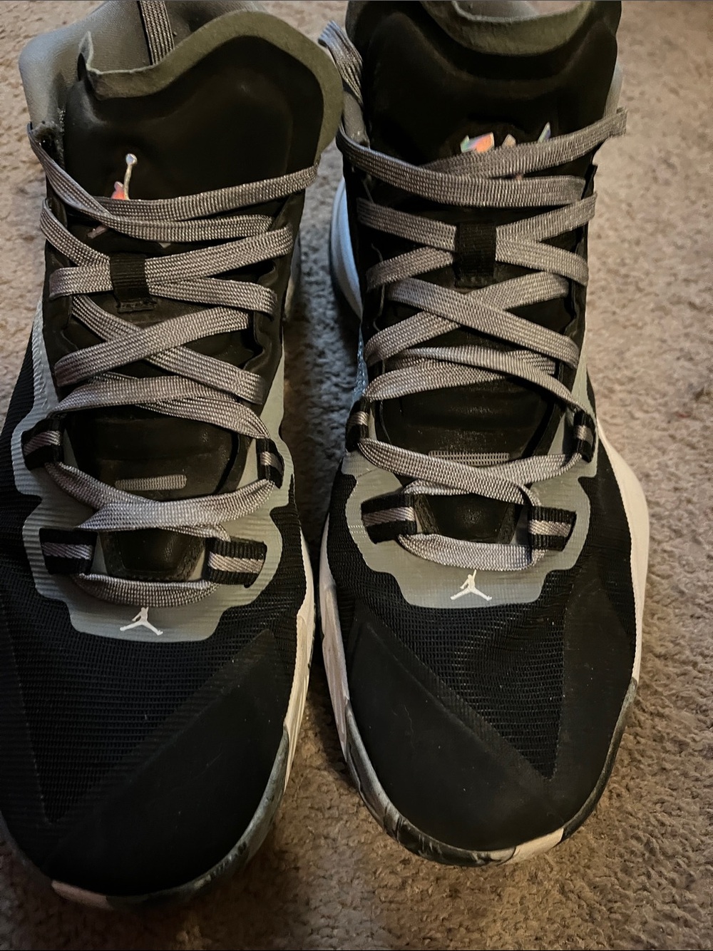 Jordan Men's Black and Gray Zion Athletic Trainers